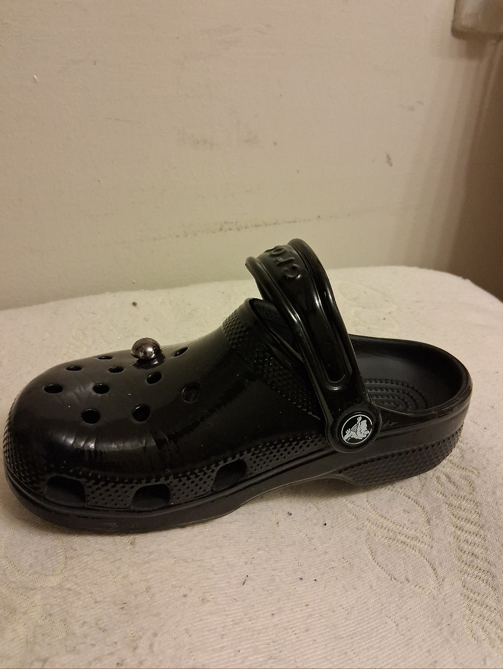 Kids Black Slip-On CROCS Clogs SizeJ1 - Picture 9 of 16